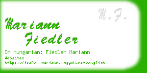 mariann fiedler business card